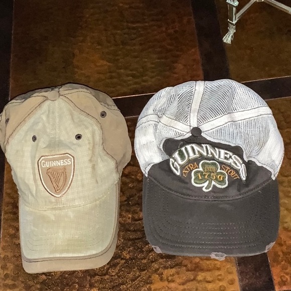 Guinness Other - Two Guinness Ball Caps Distressed Style Adjustable